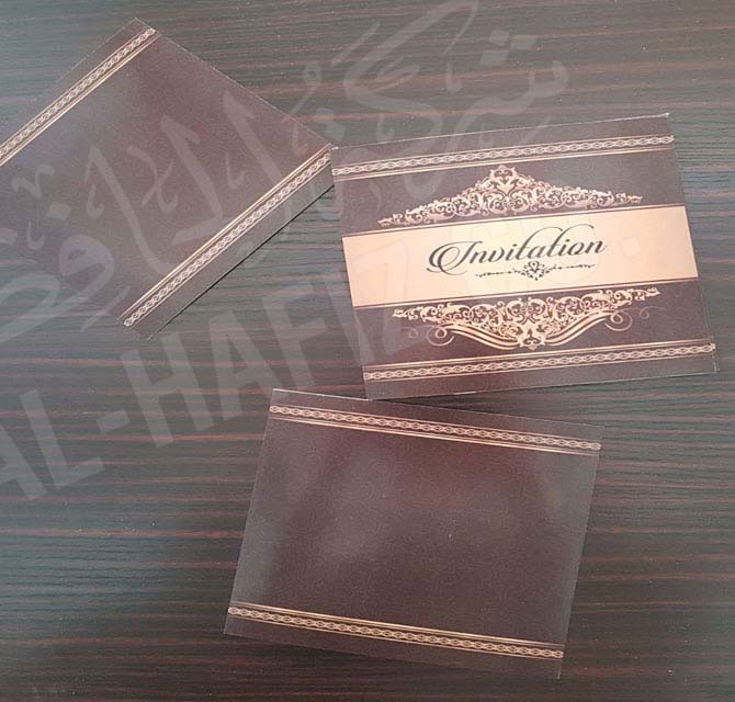 Metallic Gold & Silver Embellished Wedding Card golden